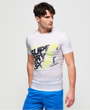 Superdry Active Graphic Férfi Pólók Fehér | IVZCB4680